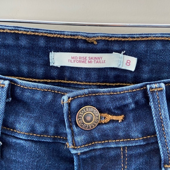 Levi’s Mid Rise Skinny Dark Indigo Blue Jeans - Picture 5 of 5